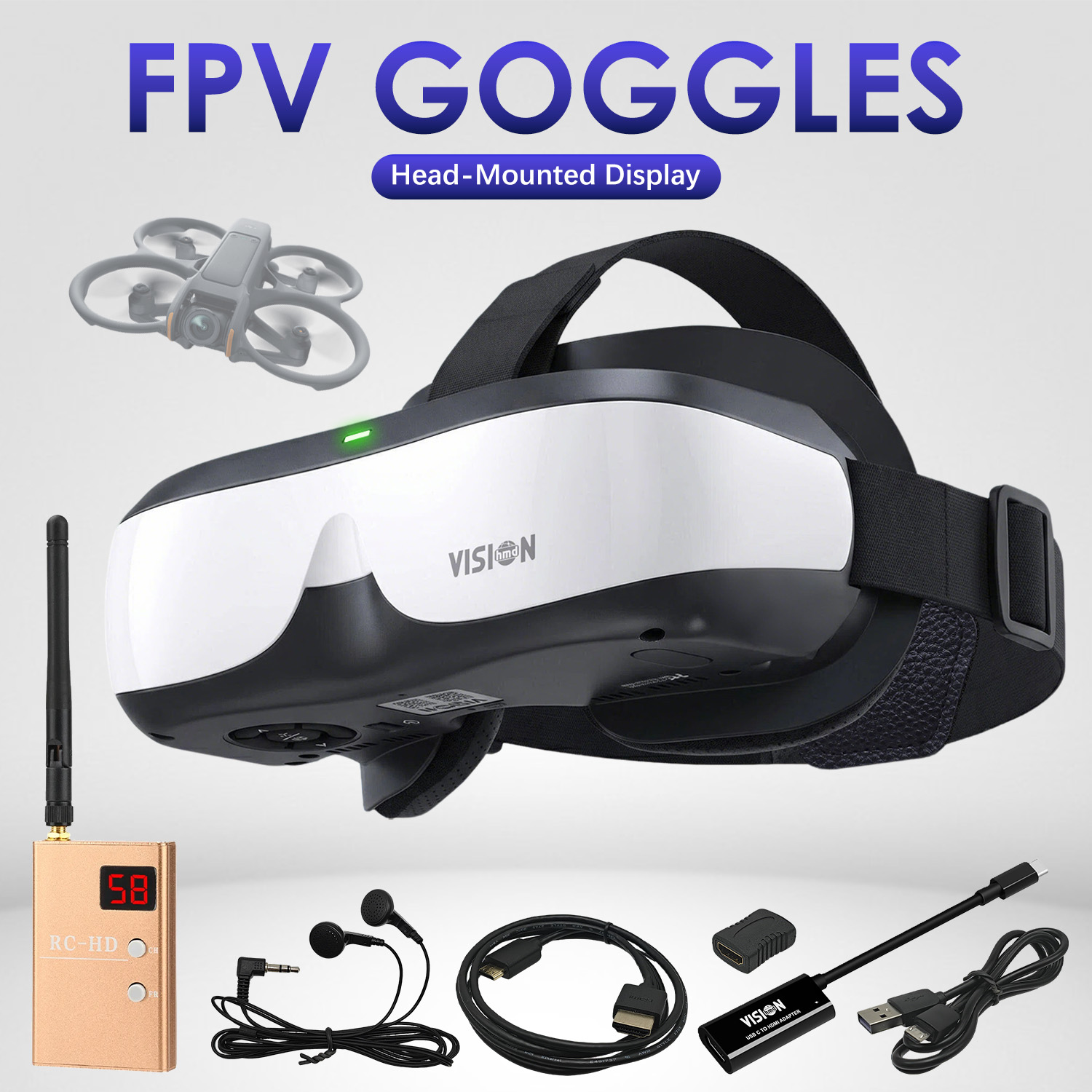 Skyzone Sky04O Pro Fpv Goggles - FPV ヘッドマウントディスプレイ DIY エントリーレベル ビデオグラスキット ミニ