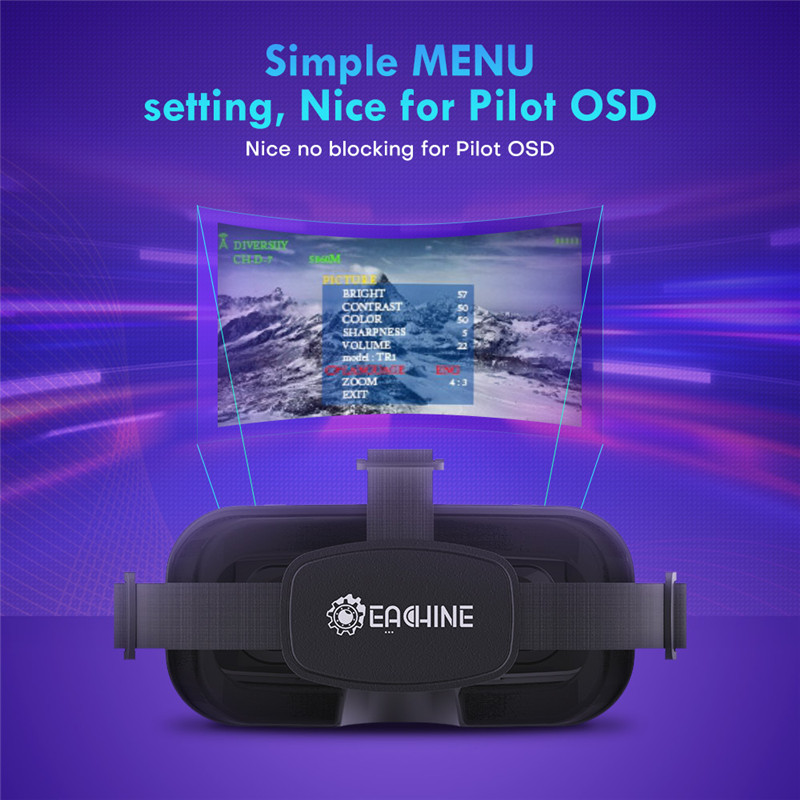 Eachine-バッテリー付きヘッドセット,5.8g 40c - Skyzone Sky04O Pro Fpv Goggles のレビューと価格